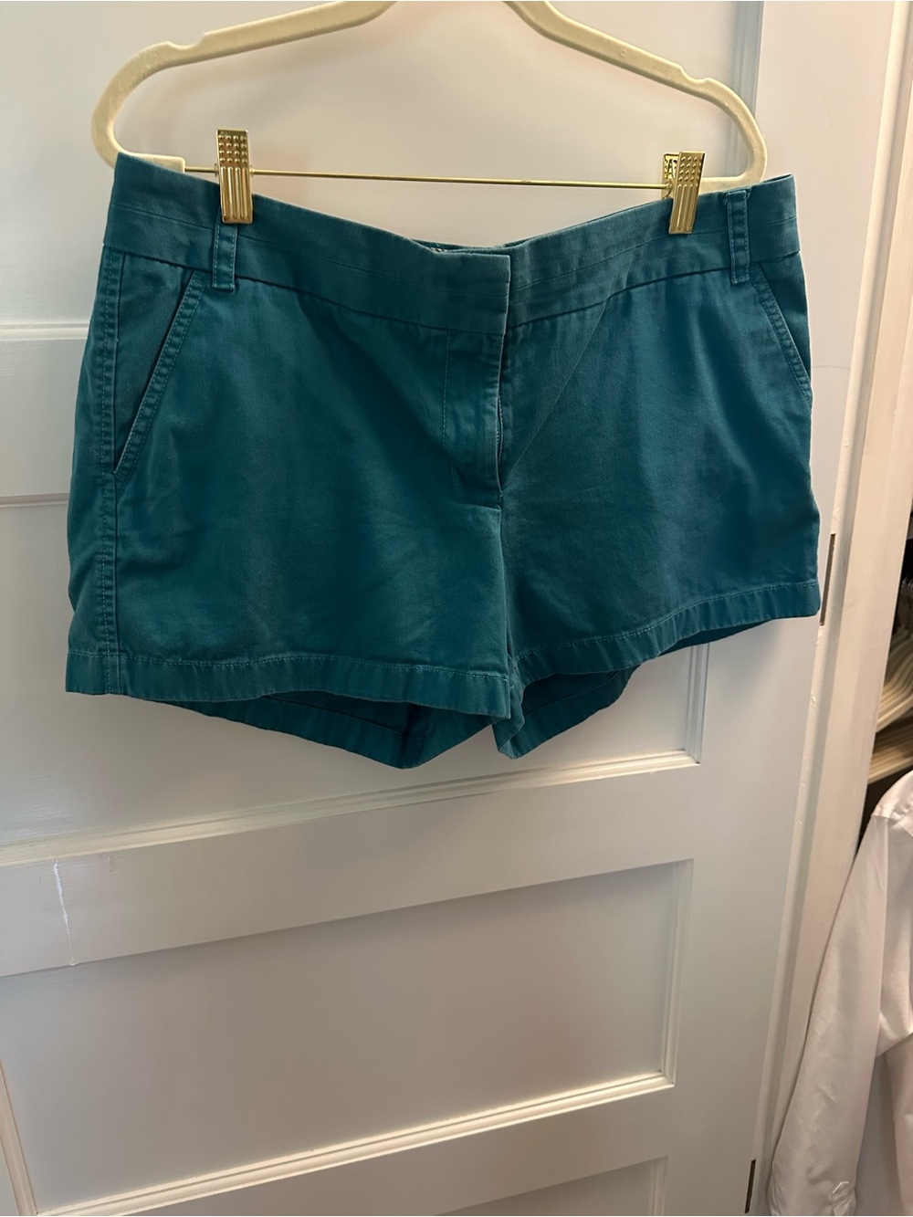 J. Crew Teal Cotton Blend Mid-Rise Shorts